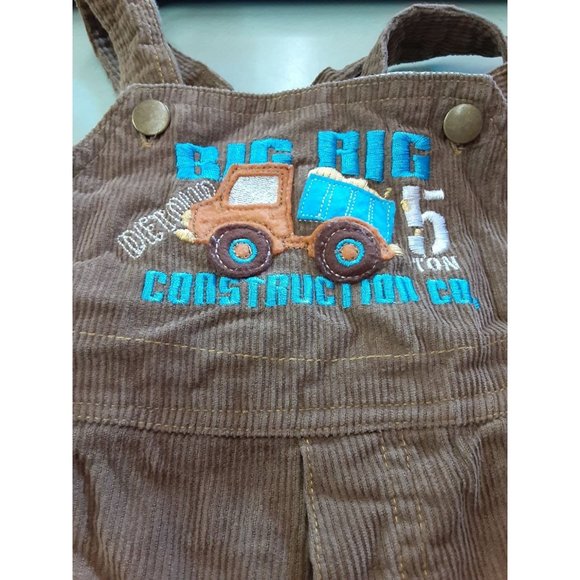 Okie-Dokie Brown Corduroy Bib Overalls sz 24M - Picture 2 of 3